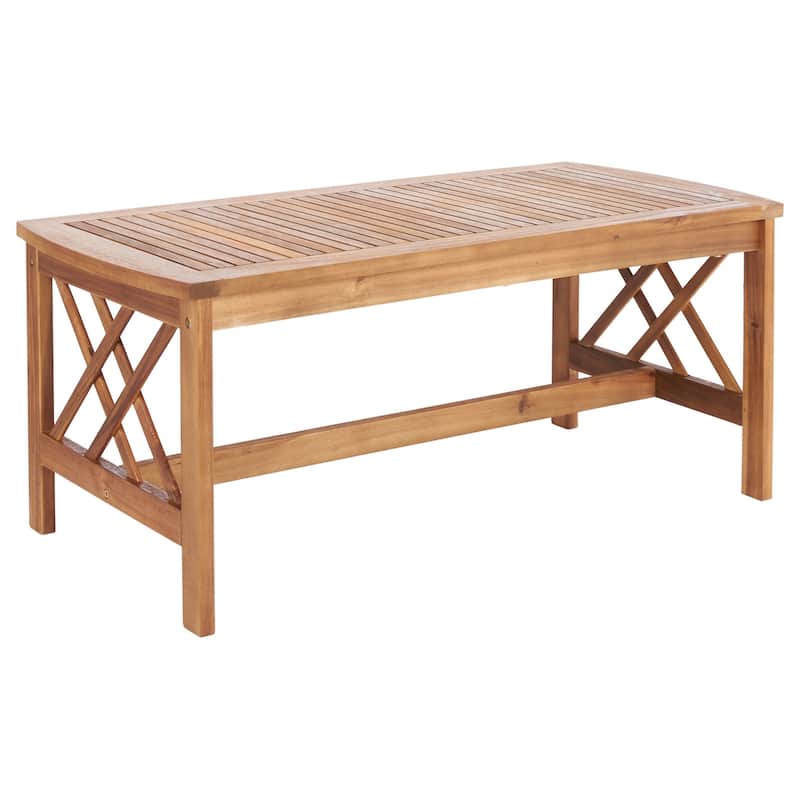 SAFAVIEH Outdoor Fontana 4-piece Acacia Wood Patio Conversation Set
