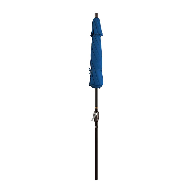 California Umbrella 7.5' Rd. Aluminum Patio Umbrella, Crank Lift with Push Button Tilt, Bronze Finish, Pacifica Fabric