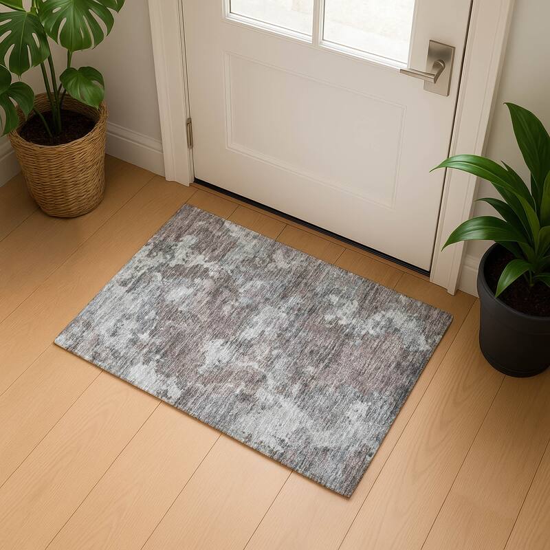 Premium Washable Super Soft Abstract Casual Mayfield Rug - Brown - 1'8" x 2'6"