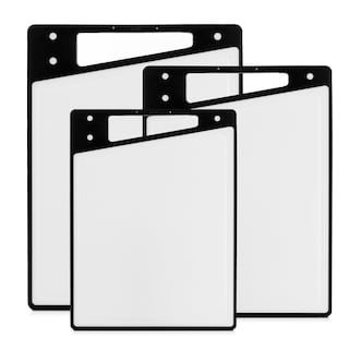 JoyJolt Plastic 3 Piece Kitchen Food Cutting Board Set