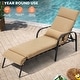 preview thumbnail 20 of 35, Outdoor Adjustable Patio Chaise Lounge Chair with Cushion Beach Poolside
