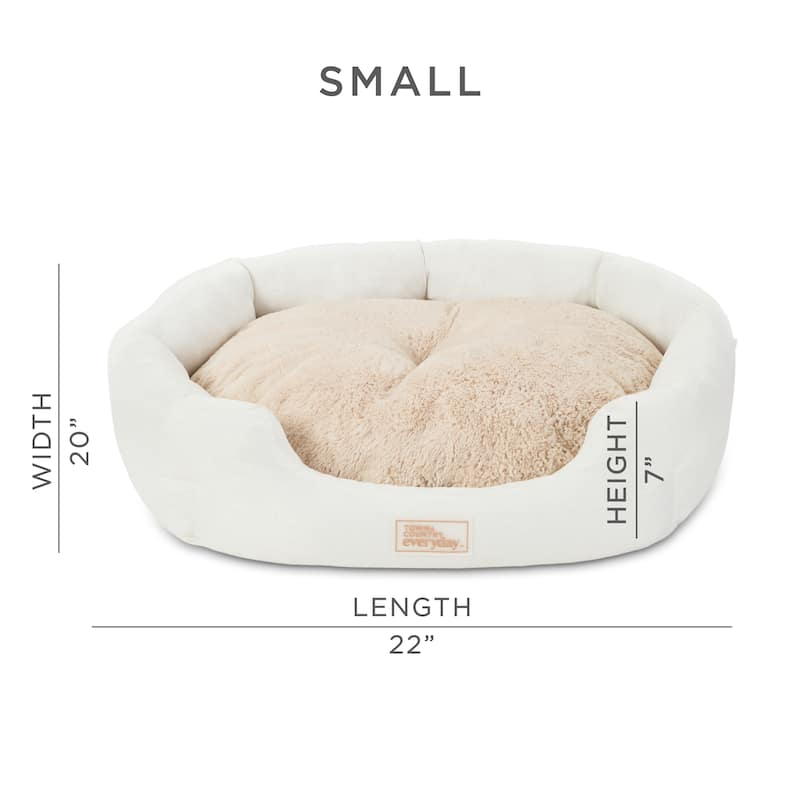 TOWN & COUNTRY EVERYDAY CuddleTown Faux Linen Comfy Cozy Cuddler Pet Bed
