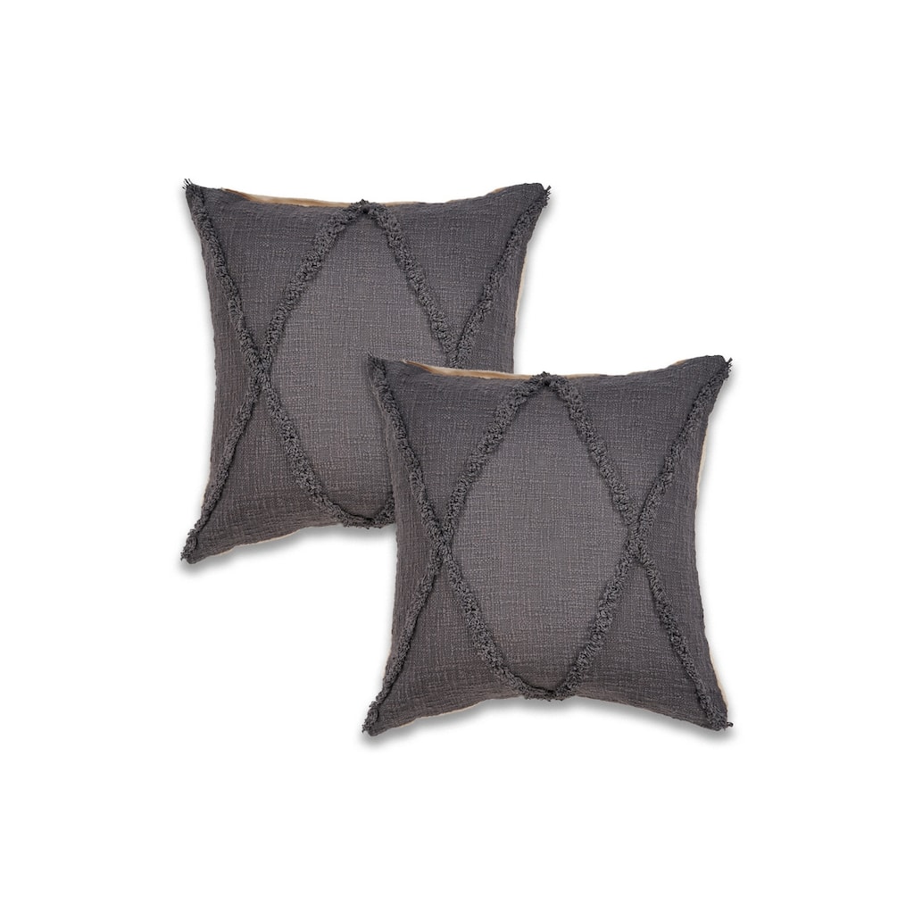 Sevita Shorline Natural Cotton Square Throw Pillow, Set of 2 or 4