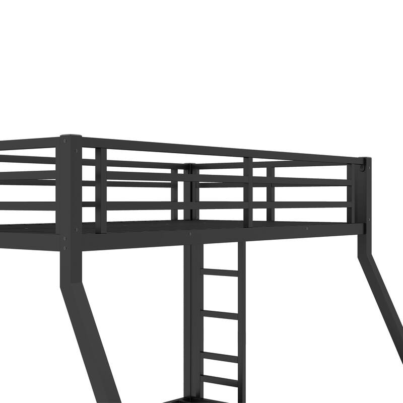 Heavy Duty Metal Twin XL Over Queen Bunk Bed for Teens and Adults, Space-Saving, Noise-Free