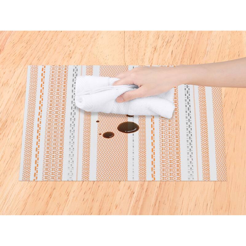6 Pack Placemats, PVC Placemats for Kitchen Dining Table Decor Heat Resistant Table Placemats Wipeable Table Mat - 18*12in
