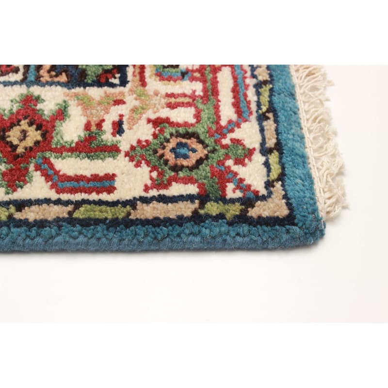 ECARPETGALLERY Hand-knotted Serapi Heritage Turquoise Wool Rug - 2'7 x 11'10