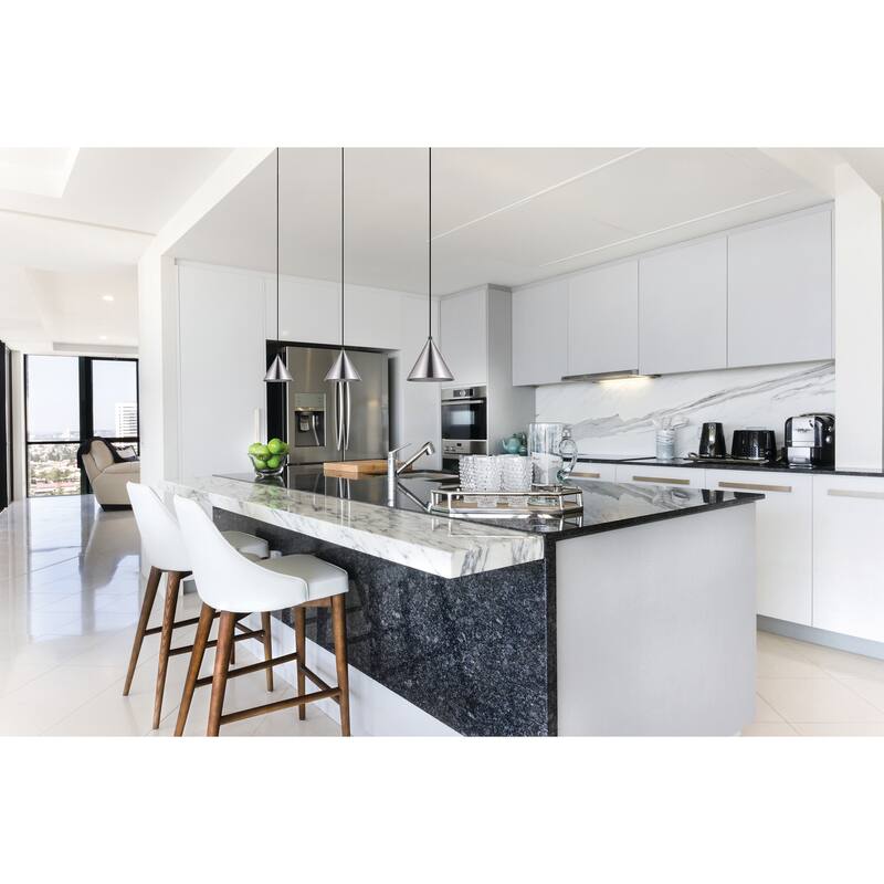 Narices - 1-Light Mini Pendant - Structured Black Finish - Matte Nickel Shade