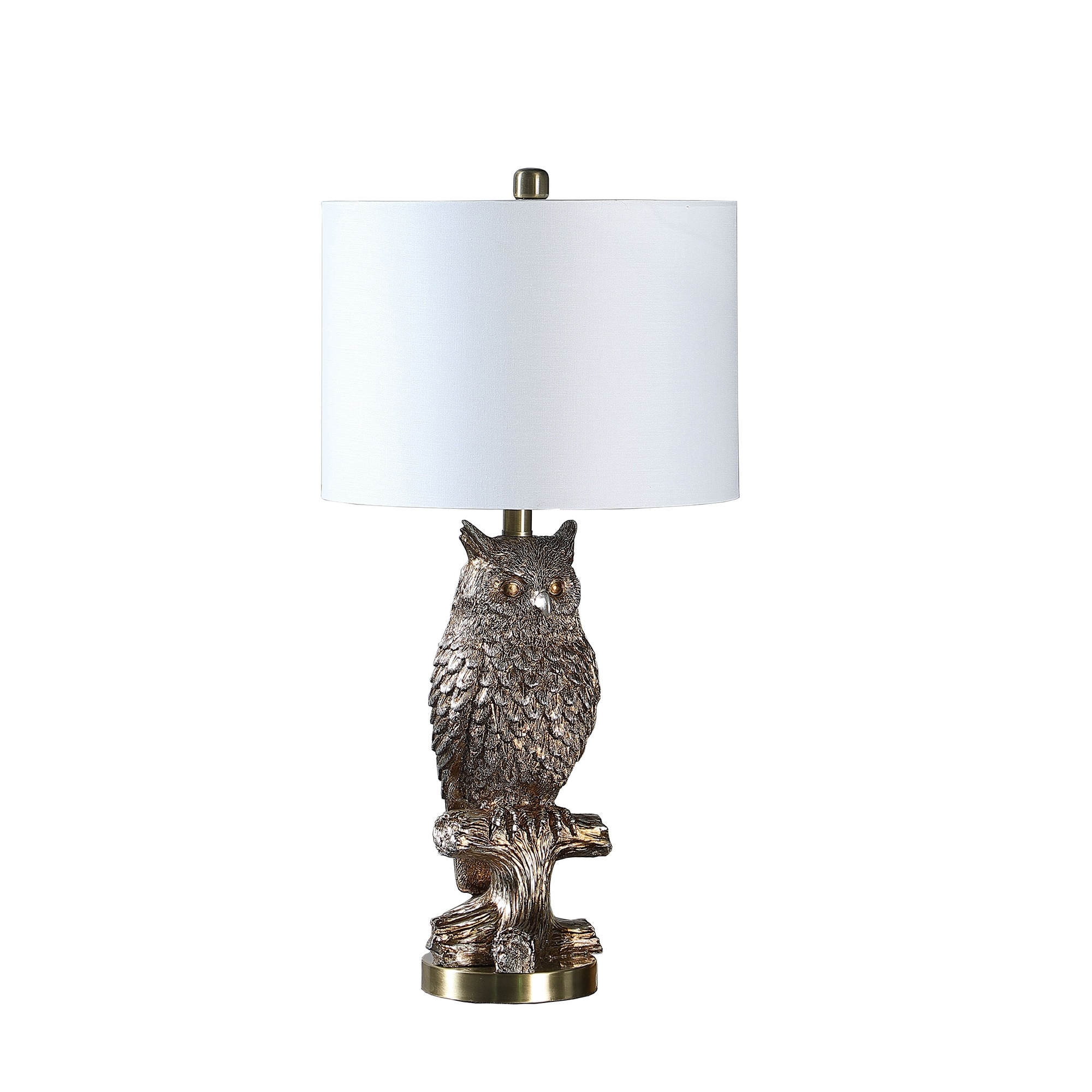 27.5 In. Silver Owl Resin Table Lamp