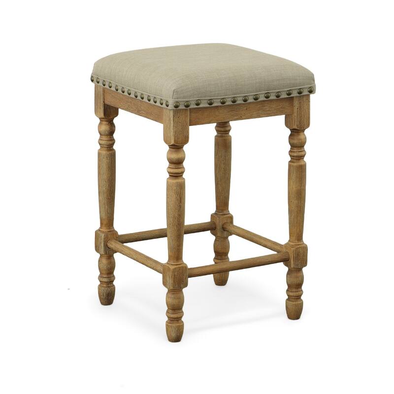 Brittany Deluxe Linen Stools with Nailhead Trim