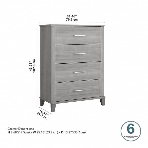 dimension image slide 2 of 4, Somerset Chest of Drawers in Ash Gray