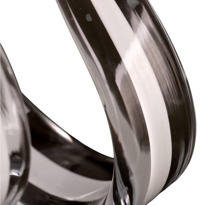 Glass Sculpture Abstract Savoir Trend Inspired Accent Piece - 8" Clear - 14" x 8" x 8"