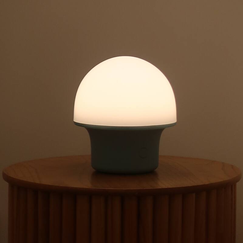 Portobello 6.6 in Matte Blue Modern Portable Indoor/Outdoor Integrated LED Bedside Table Lamp with Built-In Dimmer