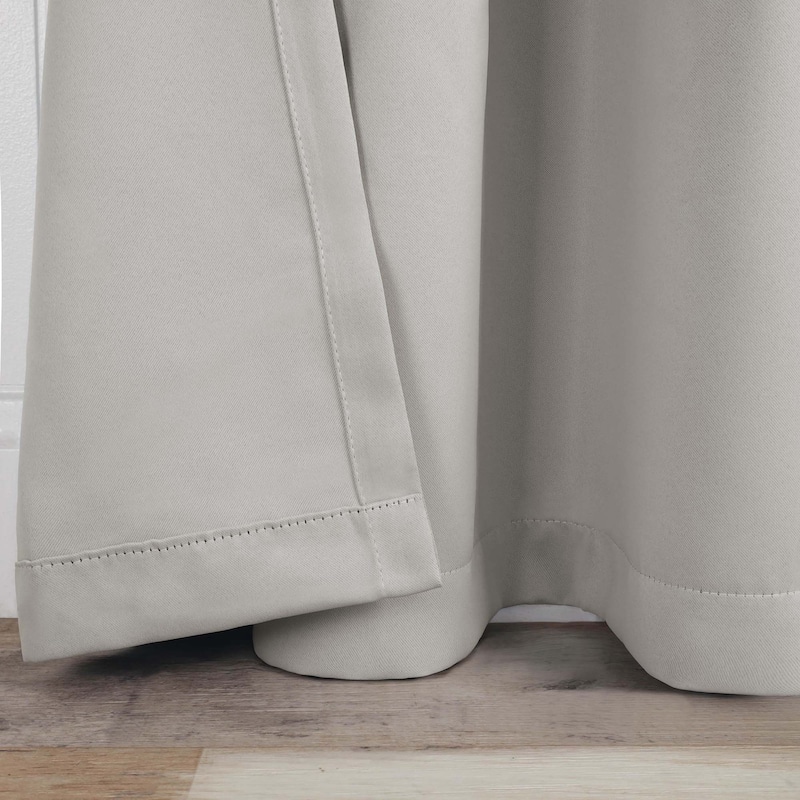 Superior Solid Machine Washable Room Darkening Curtains with Back Tabs, Set of 2