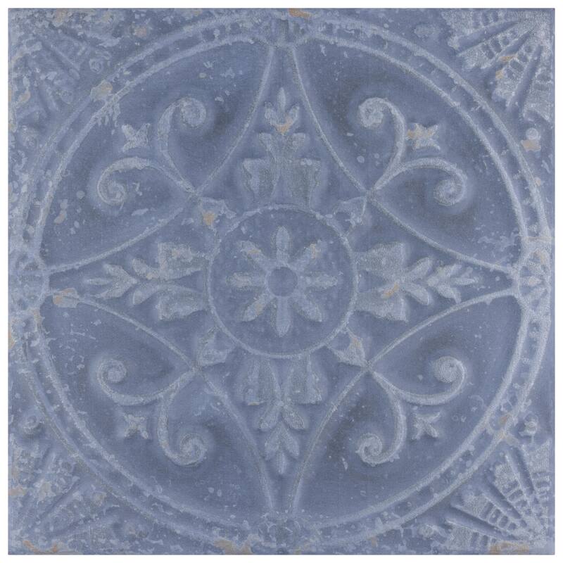 Merola Tile Saja Cyan 13" x 13" Ceramic Floor and Wall Tile - Sample (13" x 13")