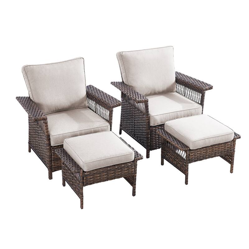 Gymojoy 4 Pieces Club Chair and Ottoman Set
