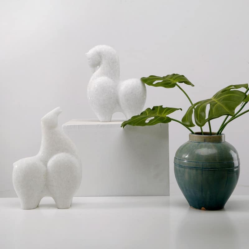 14" Clay Vase Distressed White Small