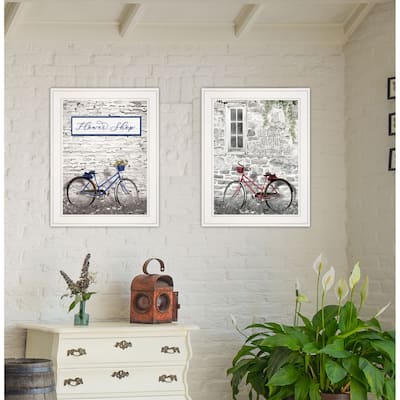 TrendyDecor4U Contemporary "Romantic Bicycles" 2-Piece Vignette by Lori Deiter