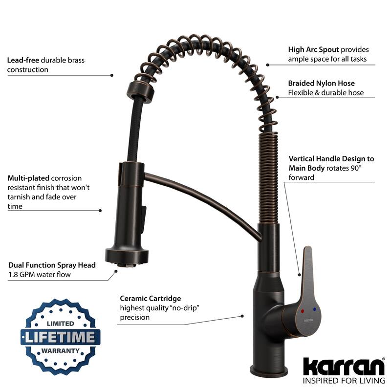 Karran Scottsdale Single-Handle Pull-Down Sprayer Kitchen Faucet