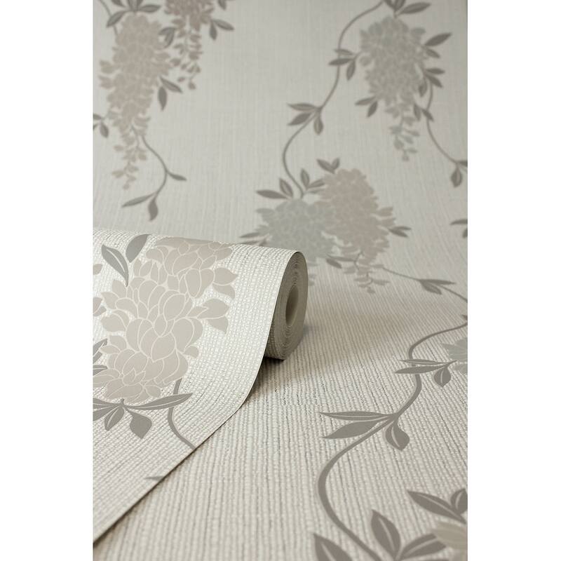 Fine Decor Aisla Neutral Wisteria Wallpaper