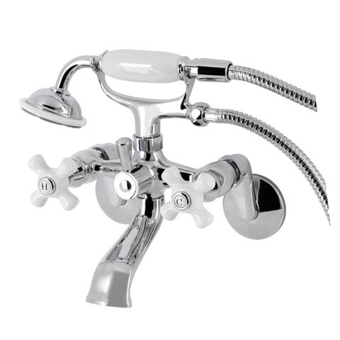 Kingston Brass Wall Mount Clawfoot Tub Faucet with Hand Shower