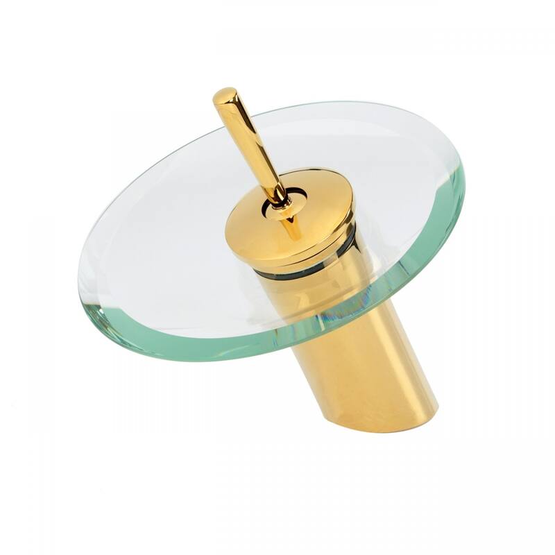 Waterfall Faucet Single Hole Brass 7" Clear Glass Renovators Supply