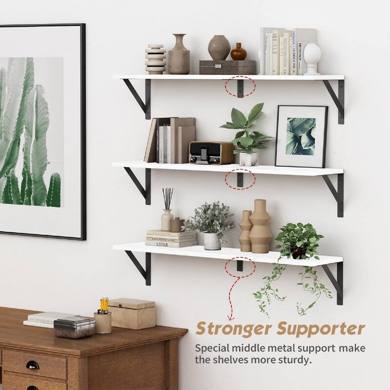 Floating Book Shelves for Wall - 36"D x 8"W x 6.3"H