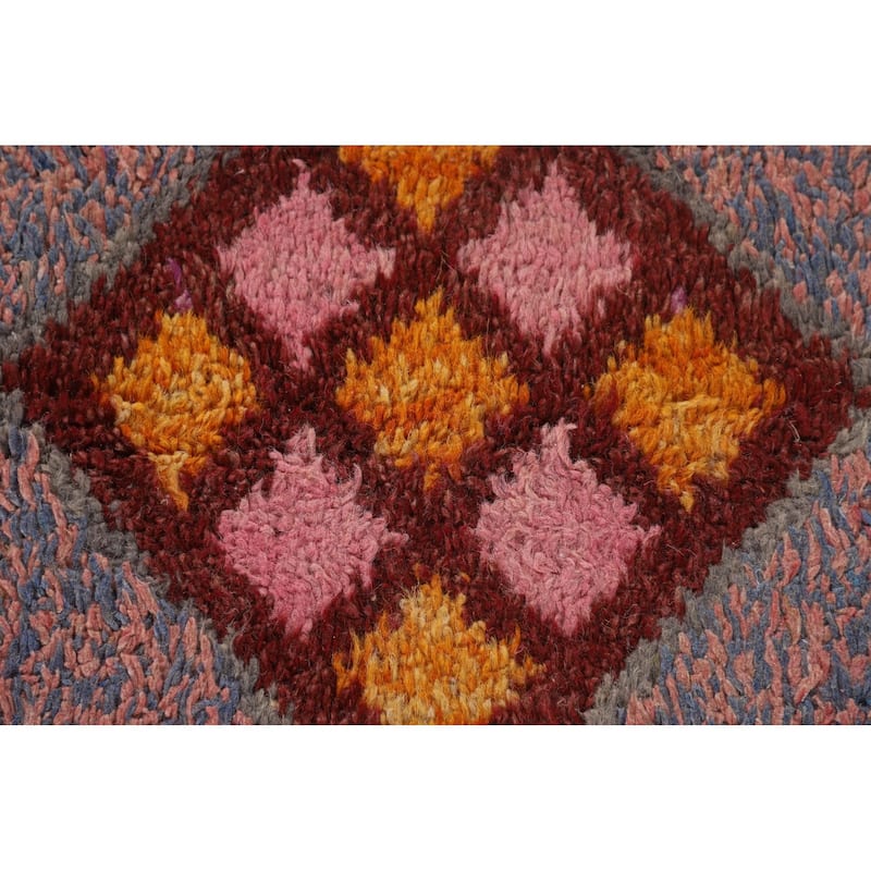 Tribal Moroccan Area Rug Hand-Knotted Oriental Wool Carpet - 6'11" x 10'9"