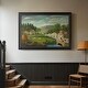 preview thumbnail 8 of 9, Pastoral Landscape with Stream Fisherman and Strollers c 1875-1880-Henri Rousseau-Custom Framed Canvas