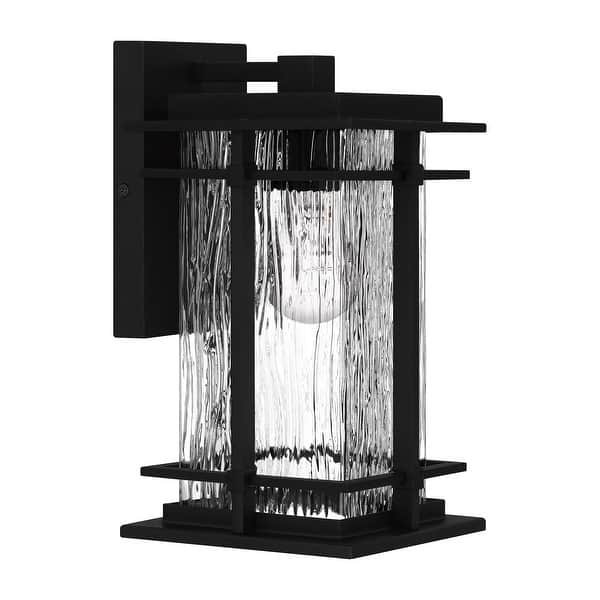 slide 2 of 7, McAlister 1-Light Earth Black Outdoor Wall Lantern