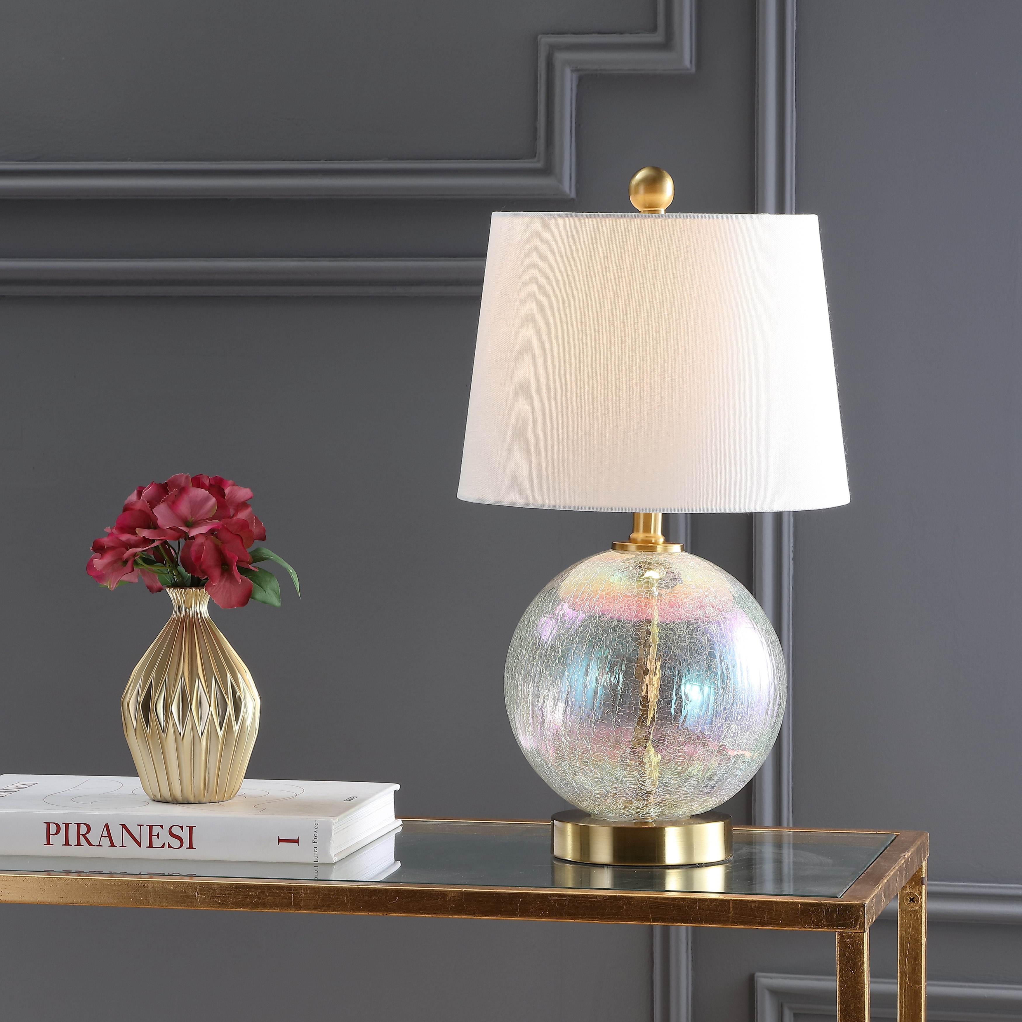 SAFAVIEH Lighting 20-inch Riglan LED Table Lamp Gold On Sale Bed Bath   Beyond 22256179
