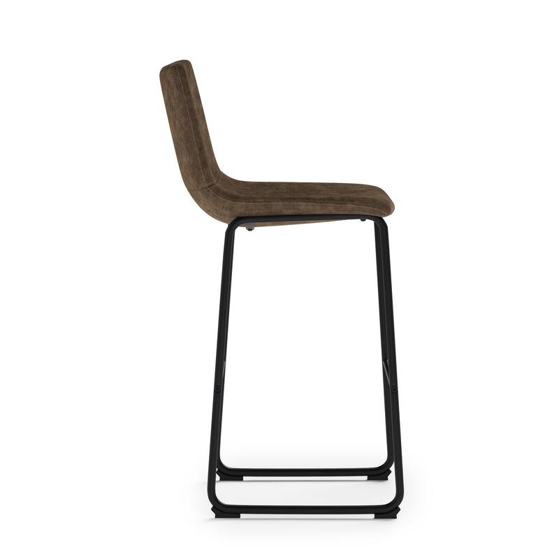 WYNDENHALL Adrienne Mid Century Modern Bar Stool (Set of 2) - 21.53" D x 19.49" W x 39.37"H