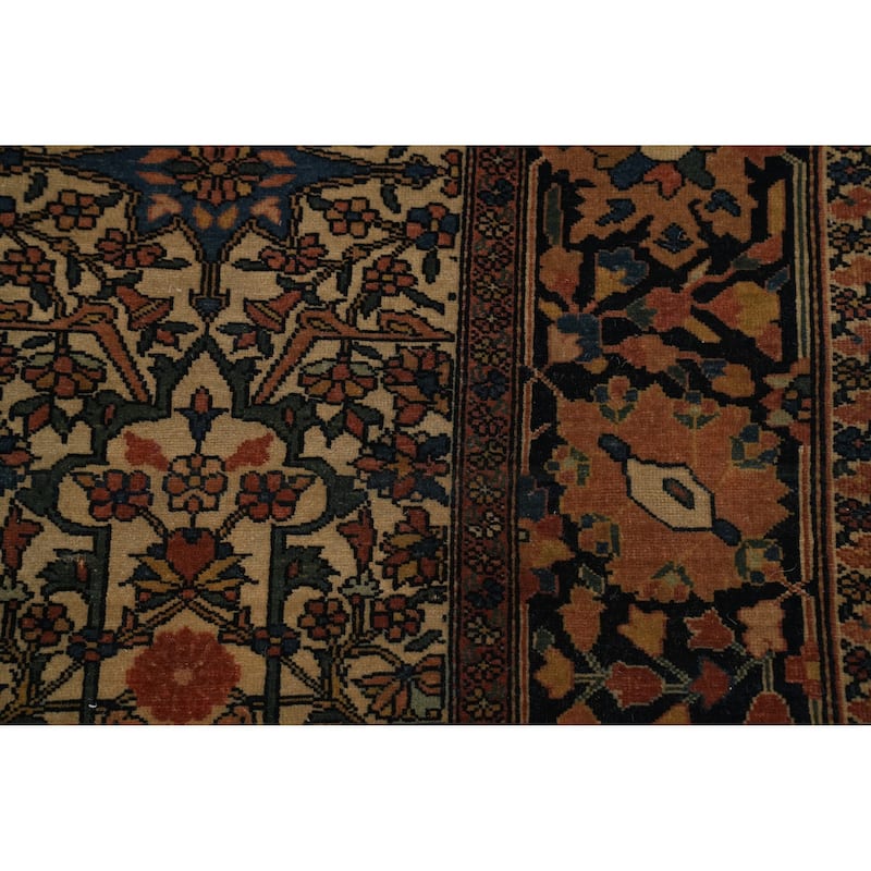 Hand Knotted Oriental 100% Wool Carpet Traditional All-Over Beige & Ivories Sarouk Area Rug - 6' 6'' X 4' 5''