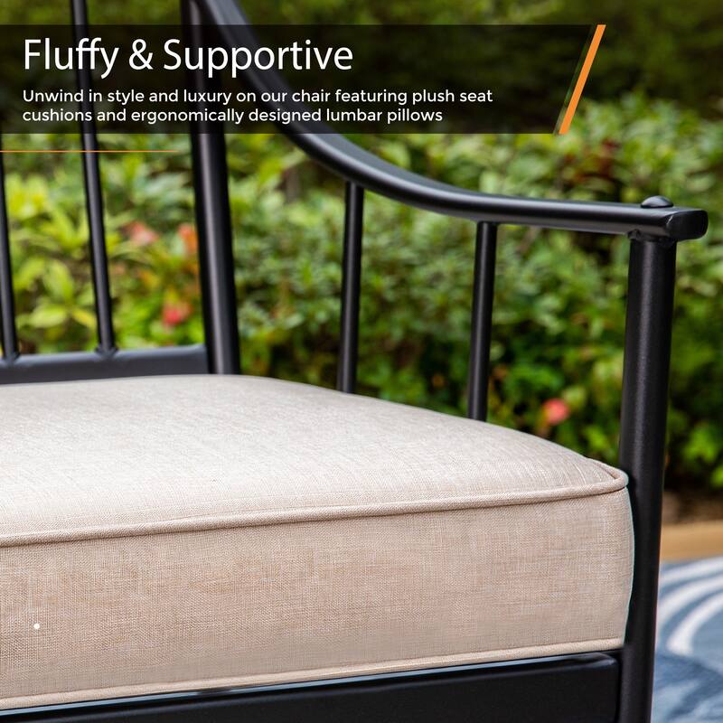 MAISON ARTS Set of 2 Patio Dining Chairs Deep-Seating with Movable Cushions