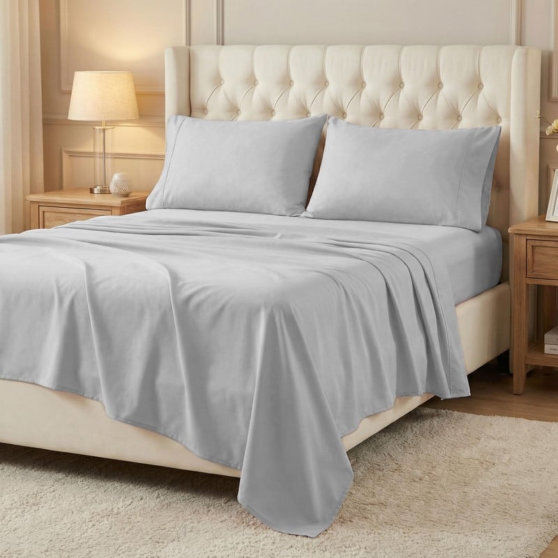 Superior 300 Thread Count Percale Cotton Deep Pocket Bed Sheet Set