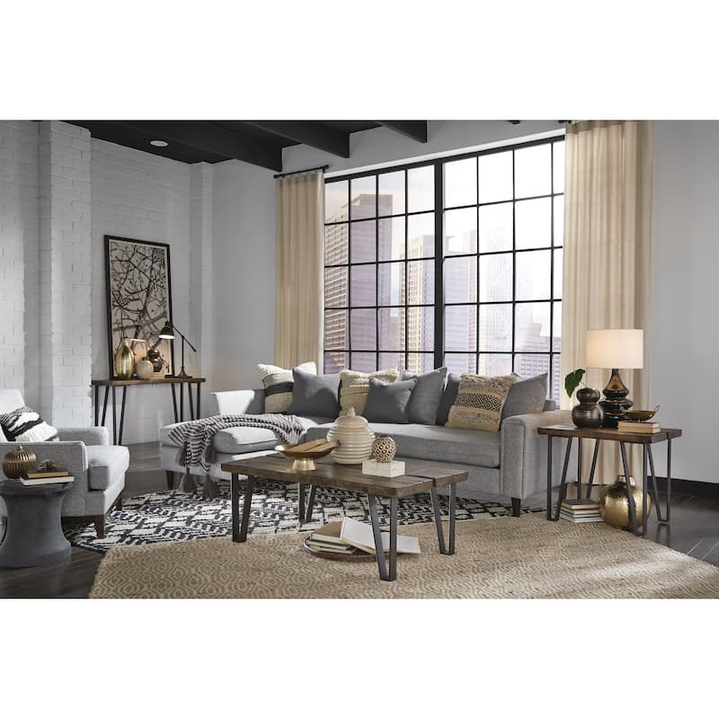 Magnussen Home Dartmouth Sawmill and Galvanized Steel Rectangular Sofa Table - 50''W x 18''D x 30''H
