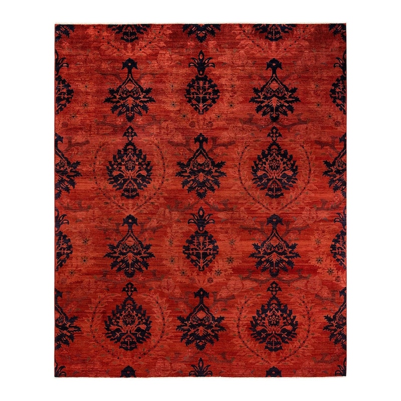 Vibrance, One-of-a-Kind Hand-Knotted Area Rug - Rust, 8' 4" x 10' 1" - 8' 4" x 10' 1"