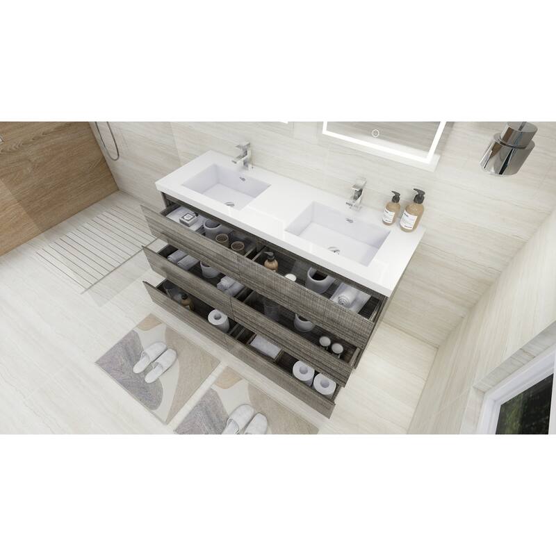 Aron 60'' Freestanding Vanity with Double Reinforced Acrylic Sink