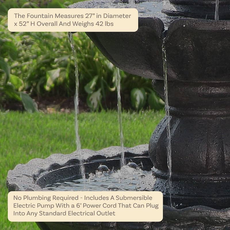 4-Tier Electric Pineapple Water Fountain Lightweight - Choose Color