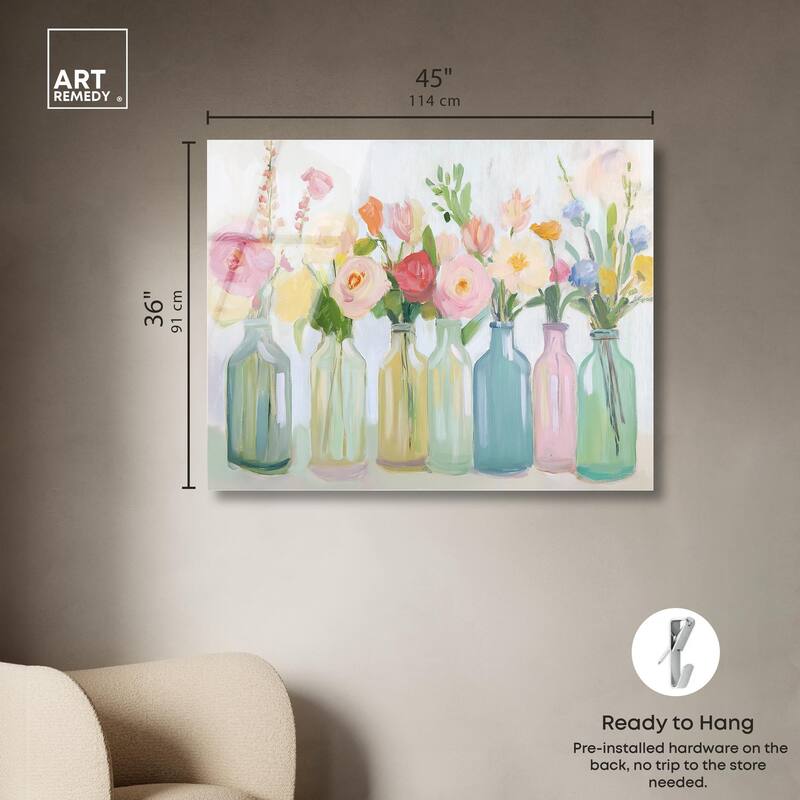Bottled Blooms Acrylic by Art Remedy, Ready to Hang