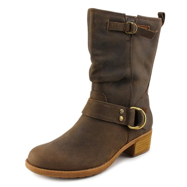 Hush Puppies Emelee Overton Round Toe Leather Mid Calf Boot