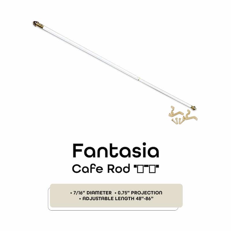 ACHIM Fantasia 7/16" Cafe Curtain Rod 3/4" Projection
