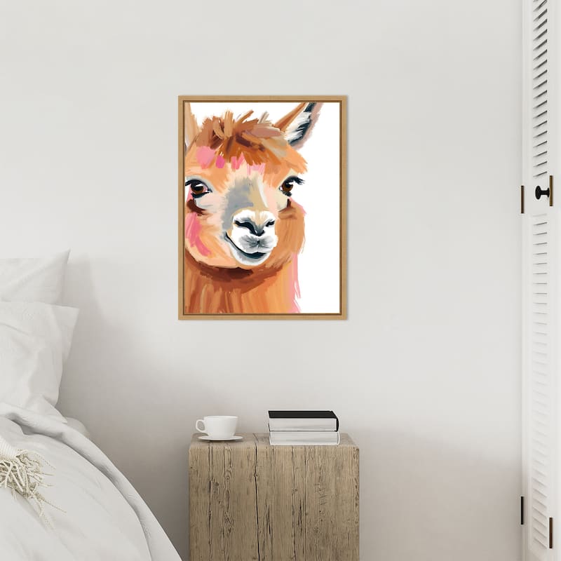 South American camelid by Ohkimiko Framed Canvas Wall Art