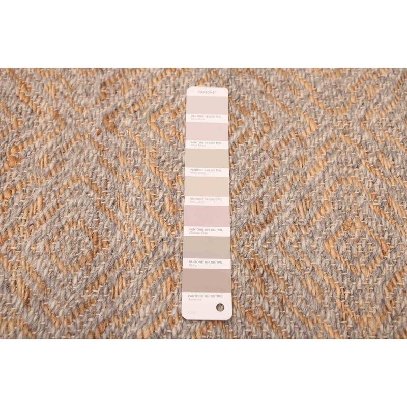 ECARPETGALLERY Flat-Weave Palas Denizli Light Grey, Tan Kilim - 5'4 x 7'4