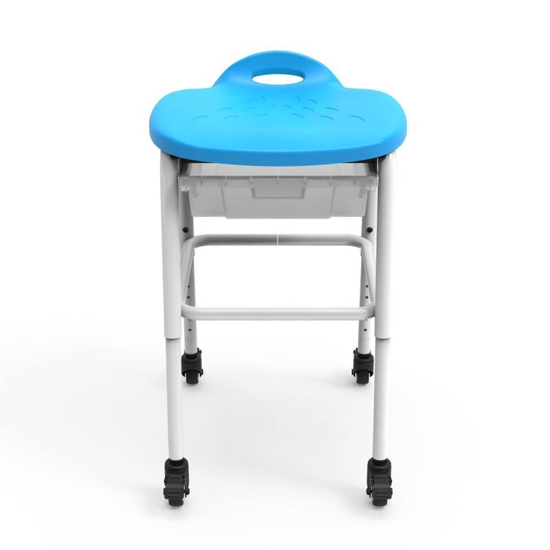 Luxor Adjustable-Height Stackable Classroom Stool with Wheels and Storage