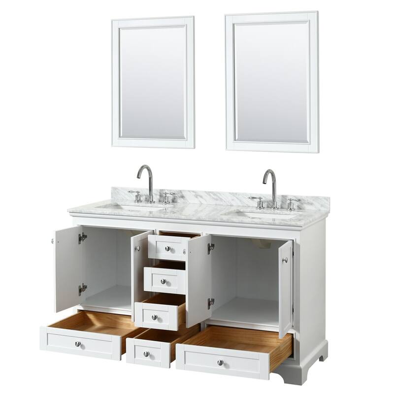 Wyndham Collection Deborah 60" Free Standing Double Vanity Set with