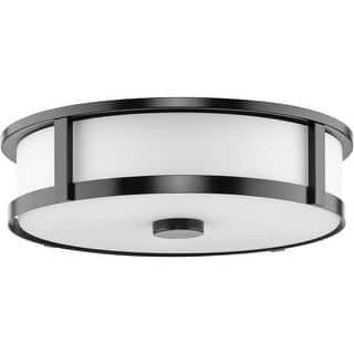 Gilliam Collection Three-Light Matte Black New Traditional Flush Mount - 16.12 in x 16.12 in x 4.37 in