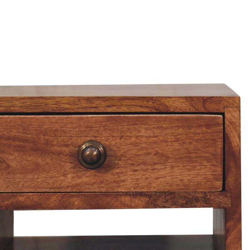 HomeRoots 20" Brown Solid Wood Two Drawer Nightstand
