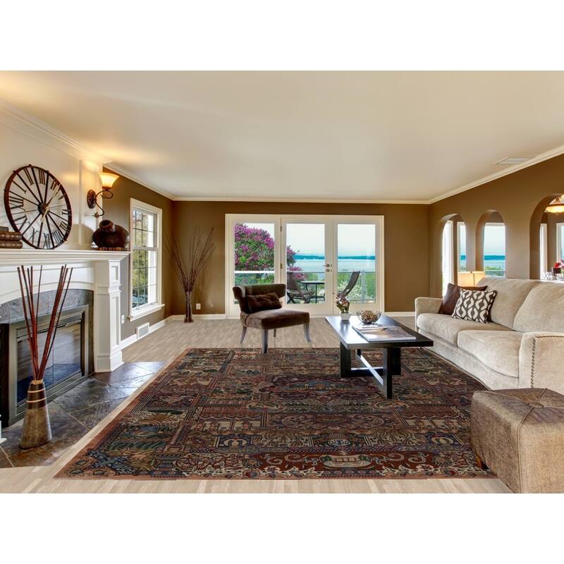 Animal Pictorial Kashmar Persian Area Rug Hand-knotted Wool Carpet - 9'7" x 12'6"