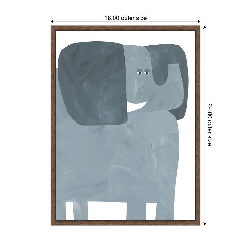 Kate and Laurel Mr Elephant by Alicia Abla Framed Canvas Wall Art Print