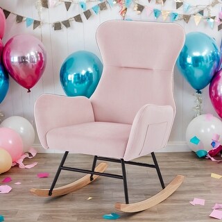 Velvet Rocking Chair with 2 Handy Pockets - Bed Bath & Beyond - 41058603